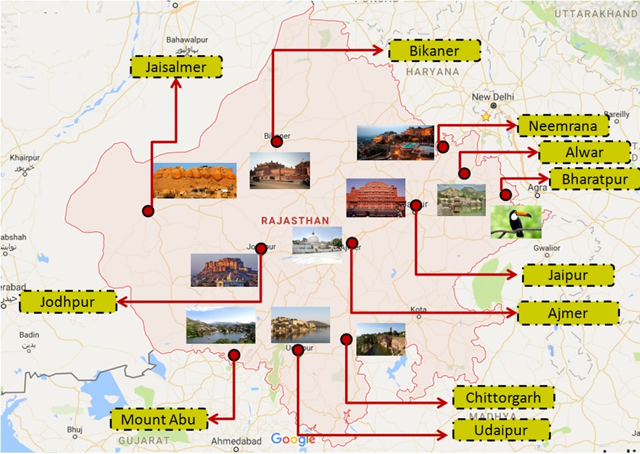 udaipur travel map